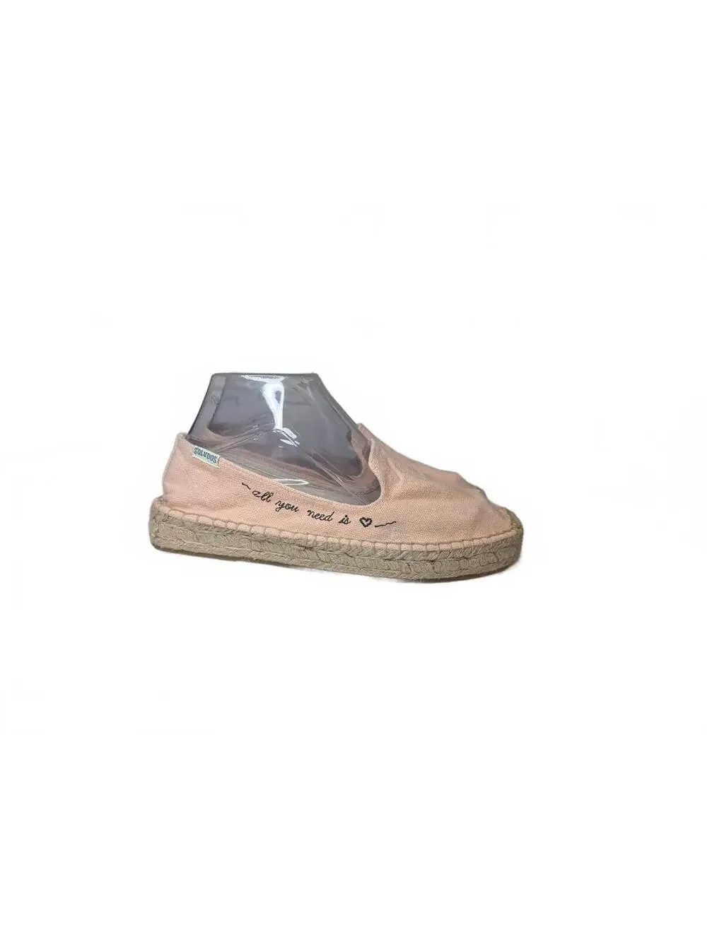 Soludos Pink Espadrille Slip-On Shoes with Embroidered Detail Size‎ 8